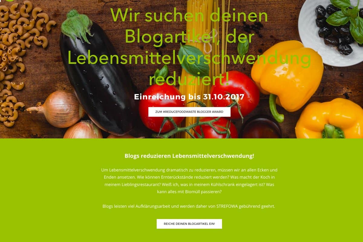 #reducefoodwaste blogger award 2017