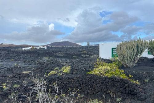 Lanzarote-Landschaft-Haus